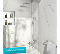 April Cavalier Identiti2 Mini Bath Screen 6mm Fixed Solution AP9574S Curved