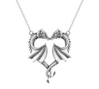 April Dragon Necklace Heart Shape Love Symbol Pendant Pendant Necklace