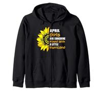 April Girls Are Sunshine Mixed With A Little Hurricane Funny Zip Hoodie
