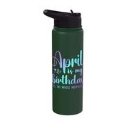 April is My Birthday Whole Month Men Women Kids Tie Dye Stainless Steel Insulated Water Bottle