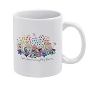 April Showers Bring May Flowers Spring Mug Spring Decor Spring Mug Funny Coffee Mug,Man Cave Prints,The Best Gift for Colleagues, Parents, and Grandparents, 110z Men and Women