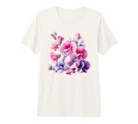 April Sweet Pea Birth Flower Botanical Bloom Premium T-Shirt