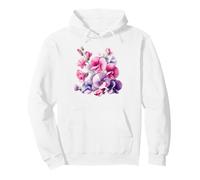 April Sweet Pea Birth Flower Botanical Bloom Pullover Hoodie