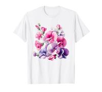 April Sweet Pea Birth Flower Botanical Bloom T-Shirt