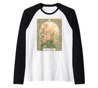 April Sweet Pea Birth Month Flower Raglan Baseball Tee