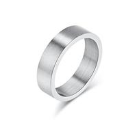 Aprila 6mm Silver//Black/Retro Silver Stainless Steel Matte Brushed Classic Simple Plain Matte Engagement Wedding Band Ring for Women Men size 7-12, 7 UK, Metal, No Gemstone