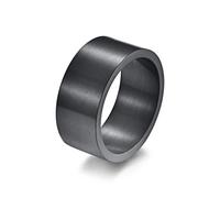 Aprila Men's 10mm Wide Ring Silver//Black/Retro Silver Stainless Steel Matte Brushed Classic Simple Plain Matte Engagement Wedding Band Ring for Men size 8-12, Metal, No Gemstone