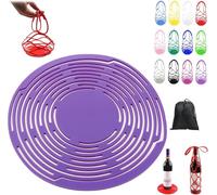 APRILADY 2026 New Multi-Use Silicone Storage Bag & Organizer, Multifunctional Mesh Coaster, Wine Carrier Bag - Handheld Bottle Mesh Coaster & Drink Holder, Stable Placement Scratch (Purple)