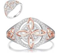 APRILADY Witches Knot Ring,Handmade Witch’s Return-Knot Protection Ring, Protect Your Loved Ones, Silver Knot Design with Rose-Gold Detail, Vintage Jewelry Gift for Girlfriend (11)