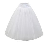 Aprildress A-line Hoopless Petticoat Crinoline Underskirt Slips for Wedding Dress UK-PPT026 White