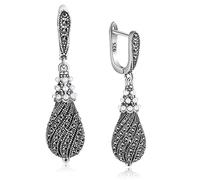 Aprilery 18K Gold Dangle Earrings for Women, Trendy Convertible Rope and Paperclip Link Drop Dangle Earrings Statement Lightweight Hypoallergenic Jewelry for Teen Girls Gifts for Her (Black Onyx - 1)