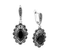 Aprilery Black Dangle Earrings for Women, 18K Gold Plated Pearl Drop Earrings Ball Onyx Dangle Hypoallergenic Earrings Costume Jewelry for Teen Girls Gifts for Her (Black Onyx)