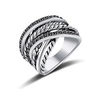 Aprilery Cross Rings for Women, Fashion Statement Ring X Knot Band Chunky Twisted Cable Wire Ring Jewelry Gifts, 18K Gold Plated, No Gemstone