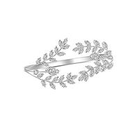 Aprilery Three-Finger Statement Rings for Women, Unique Pearl CZ Crystal Adjustable Open Ring Multiple Finger Cocktail Ring Jewelry Wedding Party Prom Accessory Gifts for Her