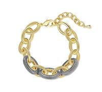 Aprilery Wire Cable Bracelet for Women and Girls Circle Bangle Rolo Chain Link Bracelets Designer Inspire Silver and Gold Bracelets (Two Tone - 3)