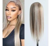 Aprilhair Pre Treated Ombre #8/60 Light Brown Blonde Platinum Lace Front Straight Gluel Free 150% Density Brazilian Virgin Hair 22 Inch 8/60