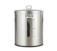 Aprilhp Rice Stainless Dispenser, Flour and Cereal Container, Rice Storage Container, Stainless Steel Rice Bin Cereal Grain Box Food Container with Lid for Kitchen, 15KG/25KG 25kg