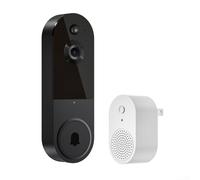 Aprilsunnyzone 1080p Wireless Video Doorbell With Real Time Two Way Audio Communication, For Night Vision, Human Detection And WiFi App Control(Black)