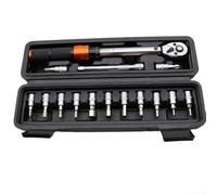 Aprilsunnyzone 15pcs Adjustable Torque Wrench Set for Bicycle Repair with Smooth Ratchet Operation and Chrome Vanadium Steel Construction
