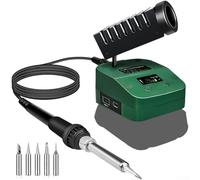 Aprilsunnyzone 18V Cordless Soldering Iron Fast Heat-Up Adjustable Temp Memory USB Charging Auto Cool-Down Compact Green for Repairs Electronics Workshop