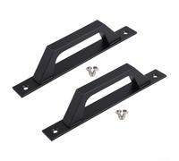 Aprilsunnyzone 2PCS Sliding Barn Door Pull Handles in Black Iron, Heavy Duty for Easy Operation on Gates (Black)