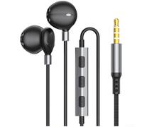 Aprilsunnyzone 3.5mm Wired Magnetic Earphones With Three-Button Control For Volume Adjustment Track Navigation And Hands-Free Calling In For Gaming Karaoke(Black)