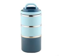 Aprilsunnyzone 3 Tier Stackable Stainless Steel Lunch Box with Leak Proof Seals and Insulated Compartments, Comes with Portable Lunch Bag for Safe and Fresh Meal Transport (blue)