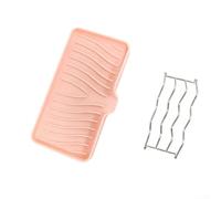 Aprilsunnyzone 304 Stainless Steel Soap Holder With Drainage Features And Wave Design To Support Shampoo Bar And Conditioner Bar Use(Pink)