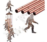 Aprilsunnyzone 34 Inch Bigfoot-Themed Wind Chime Featuring 6 Tuned Aluminum Tubes And 6 Bells For Soothing Ambient Sound(1)
