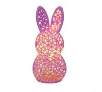 Aprilsunnyzone 3D Printed Easter Bunny Lamp With Warm Illumination And Architectural Hollow Elements For Tabletop Use(U2-44 Purple Rabbit)
