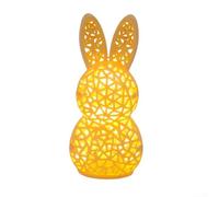 Aprilsunnyzone 3D Printed Easter Bunny Lamp With Warm Illumination And Architectural Hollow Elements For Tabletop Use(U2-42 Yellow Rabbit)