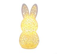 Aprilsunnyzone 3D Printed Easter Bunny Lamp With Warm Illumination And Architectural Hollow Elements For Tabletop Use(U2-40 White Rabbit)