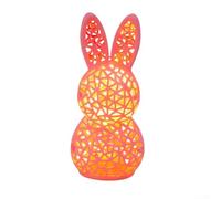 Aprilsunnyzone 3D Printed Easter Bunny Lamp With Warm Illumination And Architectural Hollow Elements For Tabletop Use(U2-41 Pink Rabbit)