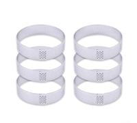 Aprilsunnyzone 6Pcs Stainless Steel Round Cake Rings Perforated For Baking Mousse, Cakes, Tarts And Desserts Heat Resistant And Easy To Clean(7cm)