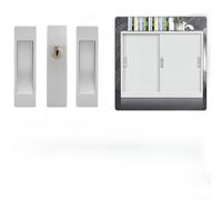 Aprilsunnyzone ABS Sliding Door Lock Compatible With For File Cabinets And Storage Cabinets With Color-Coded Switch(G)