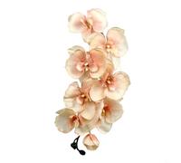 Aprilsunnyzone Artificial Phalaenopsis Orchid Stems 8 Heads Flowers Arrangement Home Decoration 70cm Wedding Table Centerpiece Indoor Display(Yellow)