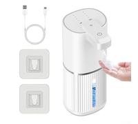 Aprilsunnyzone Automatic Soap Dispenser USB Powered With 1200 MAh Rechargeable Battery IPX5 Waterproof Design And 380ml Visible Soap Tank For Hands Use In Kitchen Bathroom Office(Foam-White)