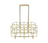 Aprilsunnyzone Beer Rack Foldable Handheld Stand Bar Beer Rack Portable Beer Rack Bottle Carrier Ironwork For Outdoor Events Modern Sleek Design(gold)