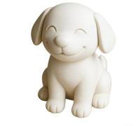 Aprilsunnyzone Bow Accented Kitten Art Statue 3D Printed Contemporary Decor Piece For Home Office Space Enhancement(Dog)