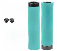 Aprilsunnyzone Breathable Sponge Handle Grips For MTB Featuring Ergonomic Raised Center Fullness Support And Aluminum Alloy End For Secure 22.2mm Bar Mounting(Cyan)