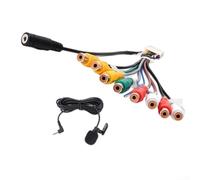 Aprilsunnyzone Car Radio Auxiliary Cable with for RCA Output Built-in Microphone for Hands-Free Calling Audio Enhancement Compact Portable Design