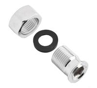 Aprilsunnyzone Central Heating Radiator Valve Tail 3/4" X 1/2" Stainless Steel Bathroom Shower Faucet Accessory Silver 24X38mm