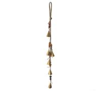 Aprilsunnyzone Christmas Bell Wind Chime 40cm Vintage Style Coloured Bead Hanging Ornament Festive Holiday Decoration for Garden Home Doorway