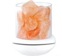 Aprilsunnyzone Compact Salt Lamp With LED Night Light And Aromatherapy Diffuser For Bedroom Living Room And Study Desk(Pearl White)