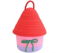 Aprilsunnyzone Everyday Cotton Storage Basket With Lid For Keeping For Toys Snacks Stationery And Essentials In Order(C)
