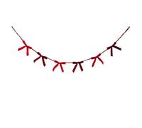 Aprilsunnyzone Luxurious velvet bow garland banner 5 9 feet long for Christmas tree and fireplace seasonal decorating needs (Red+wine)