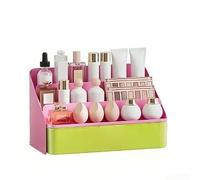 Aprilsunnyzone Makeup Organizer With Dustproof Drawer Style And Large Capacity Offering Multiple Compartments To Store Cosmetics Neatly And Access Them Conveniently(pink)