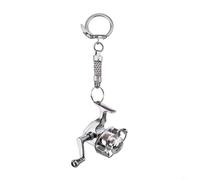 Aprilsunnyzone Metal Fishing Reel Drum Pendant,For Men Women,Keychain,Keyring,Creative Miniature Fishing Tackle,Key Chain,Key Ring,Car Key Holder Bag Charm Decor