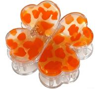 Aprilsunnyzone Modern Art Leopard Print Four Leaf Magnetic Hair Clip For Women Using PP Plastic For Comfort And Durability(Orange)