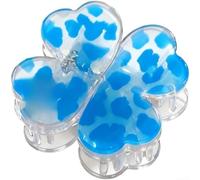 Aprilsunnyzone Modern Art Leopard Print Four Leaf Magnetic Hair Clip For Women Using PP Plastic For Comfort And Durability(Blue)